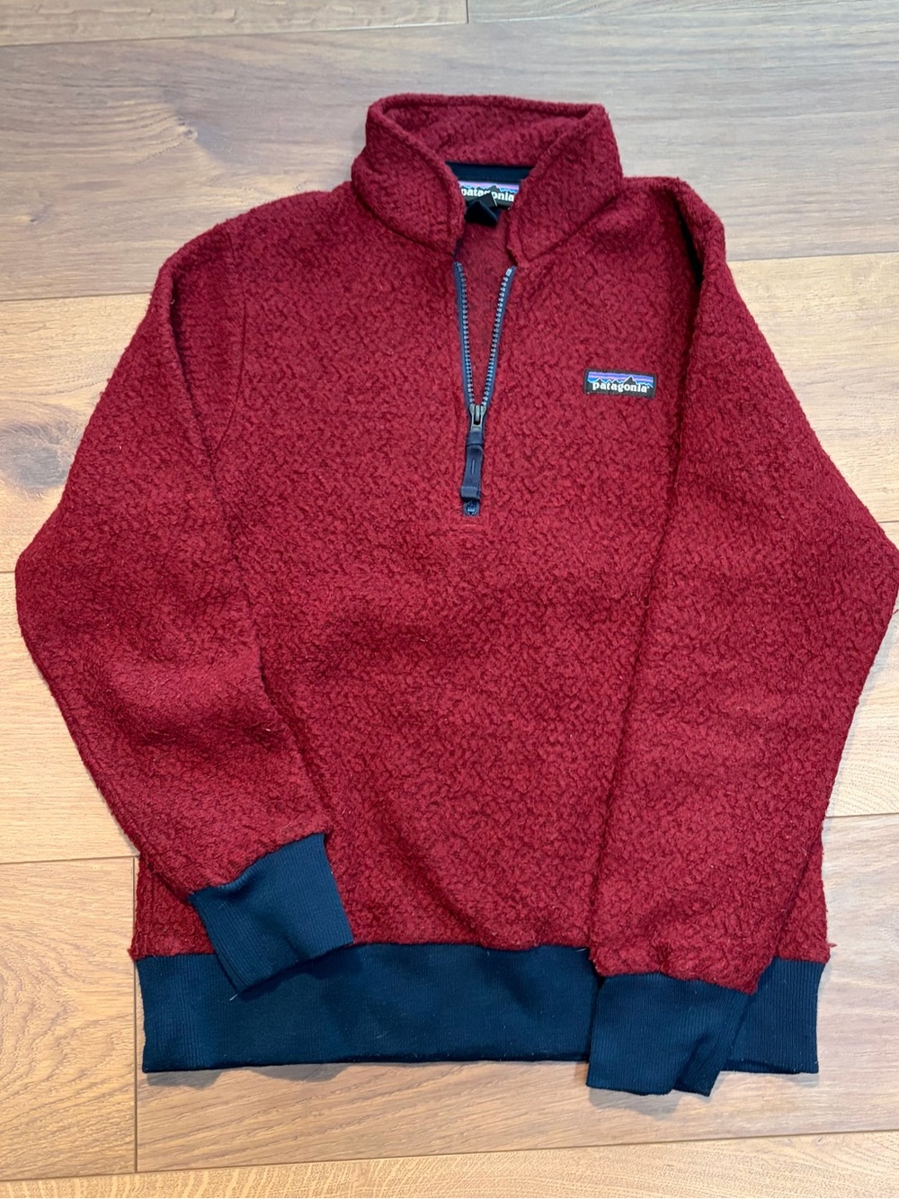 Patagonia Burgundy Quarter-Zip Pullover Sweater
